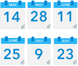 Code delivery dates: May 14, May 28, June 11, June 25, July 9, July 23